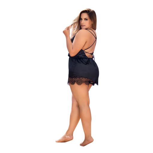Mapalé Plus Size Black Sleep Romper Pyjama Set 20-22 