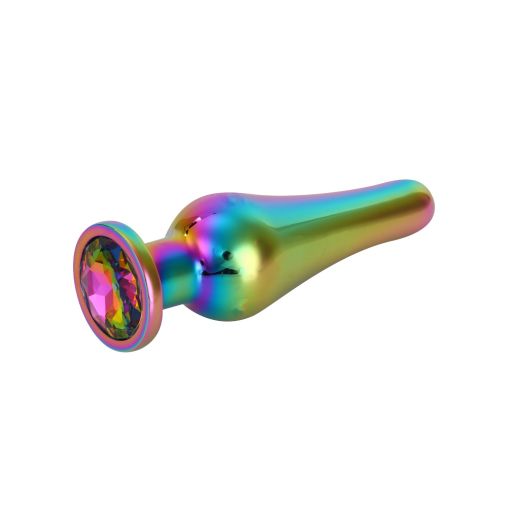 Multi Coloured Teardrop Metal Anal Plug Medium 