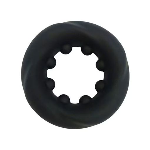 Nero by Playful Black Liquid Silicone Nubbed C-Ring