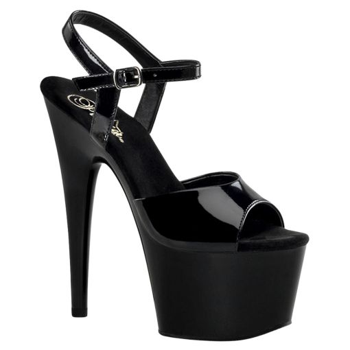 Pleaser Adore – 709 Patent Black Open Toe Sandals