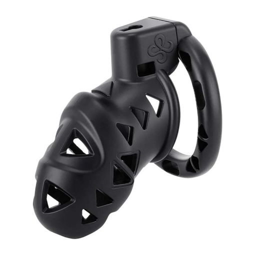 Rattlesnake Long Black Plastic Male Chastity Cage 