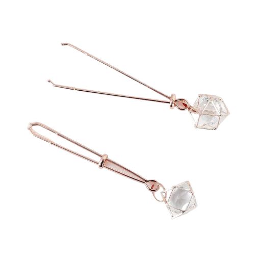 Rose Gold Nipple Clamps with Decorative Jewel 