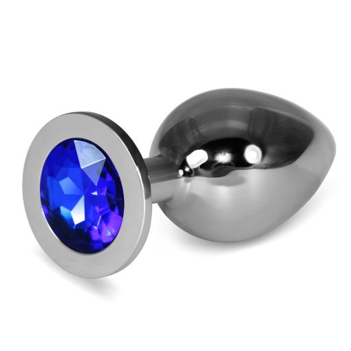 Love Toy Rosebud Classic Dark Blue Jewelled Butt Plug