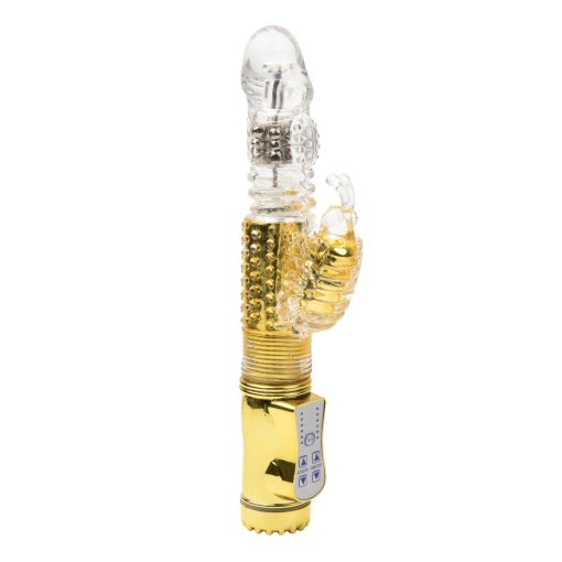 Gold Rotating Butterfly Multifunction Battery Operated Vibrator