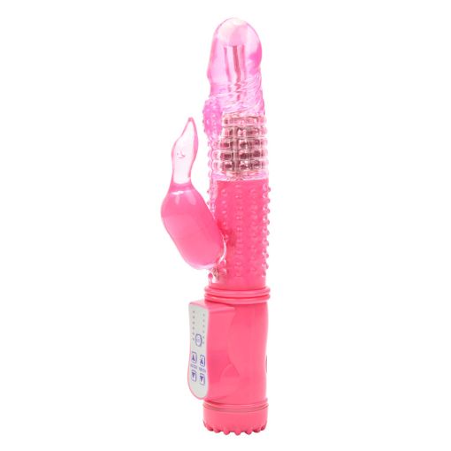 Rotating Battery-Operated Swan Vibrator Pink