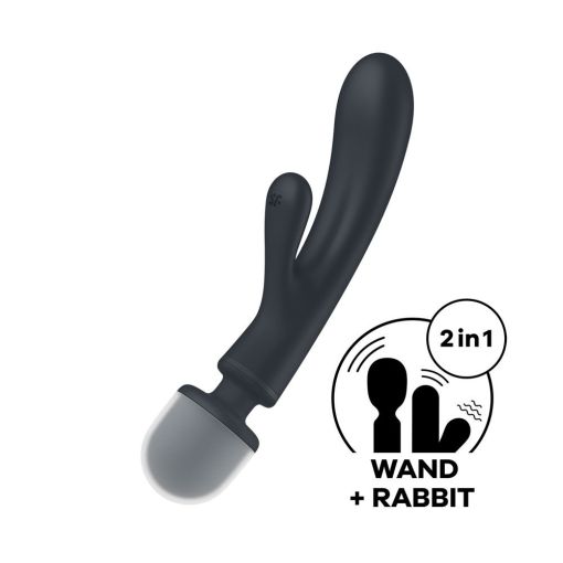 Satisfyer Triple Lover Grey Rabbit Vibrator & Massage Wand