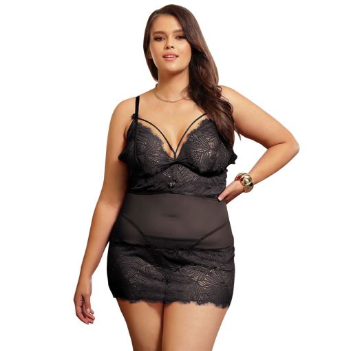 Black Seductive Strappy Babydoll 16-18