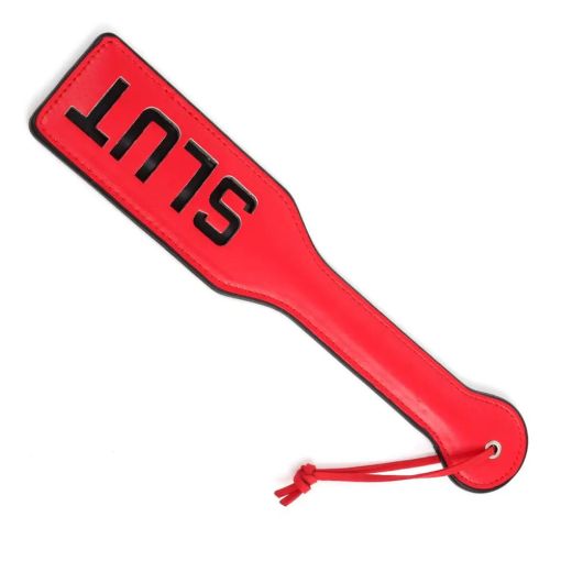 Faux Leather Slut Paddle in Red