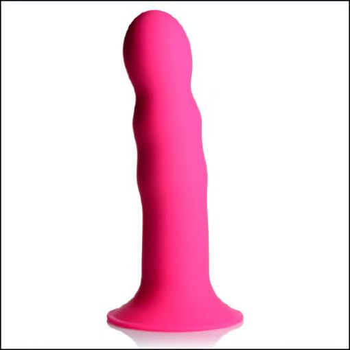 Squeezable Wavy Dildo – Pink