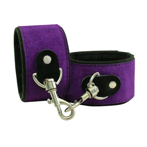 Wild Hide Purple Suede Velcro Cuffs