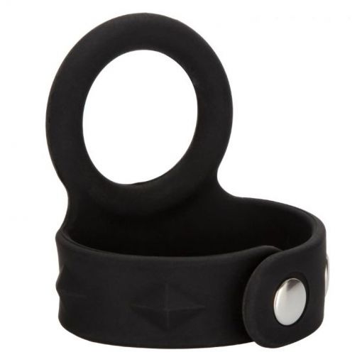 Silicone Tri-Snap Scrotum Support Cock Ring - Medium