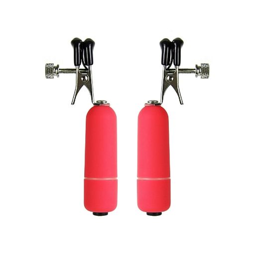 Vibrating Nipple Clamps Red by Ouch