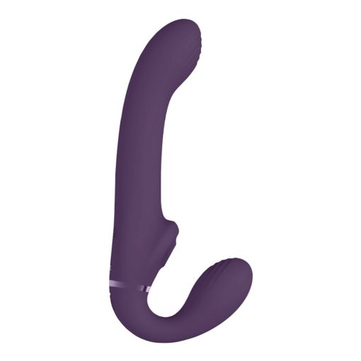 Vive AI - Dual Vibrating & Air Wave Tickler Strapless Strap-on – Purple